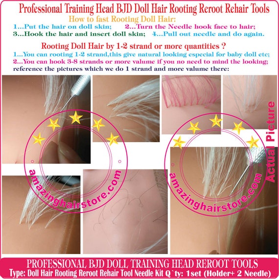 reborn doll hair rooting tool kit