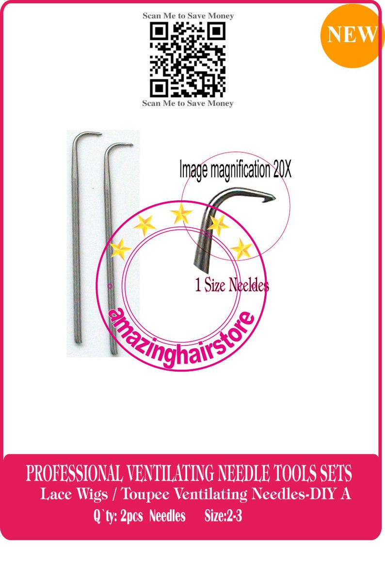 2pcs Professional Ventilating Needles DIY A to Make 100 Remy Etsy