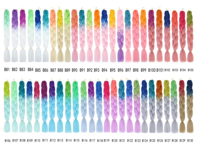 Buy 10 Receive 12 PACKS Color B1~B70 of 255 Color High Quality Braiding ...