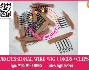 Durable 5 Teeth Security Small Wire Wig Combs/Wire Clips for Lace Front Wigs/Toupee/Hairpiece/Half Wigs/Clousure