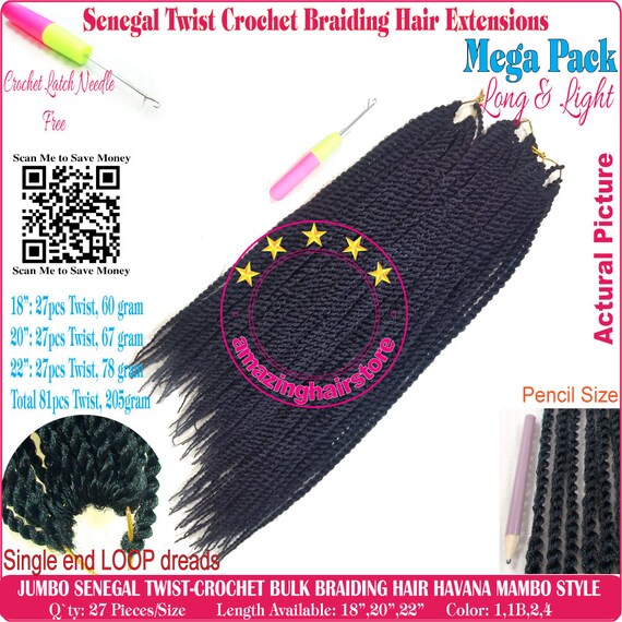 7 1 Oz 81 Senegalese Braids Senegal Crochet Bulk Braiding Hair Etsy