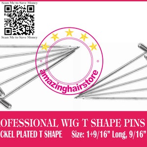 1200CT 1.6&quot; Steel T Pins with Nickel Finish to Make repair 100% remy Human Hair Full Lace Wigs Hairpiece Mens Toupee Doll Head-FREE SHIPPING