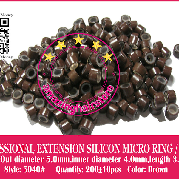 1000pcs 5040 Micro anneau / perles en cuivre doublé de silicium de haute qualité pour les extensions de cheveux précollées I-Tip