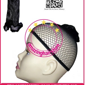 6 STÜCKE Schwarz Stretch Stoff Mesh Perücke Cap Liner für Haar Spitze Perücken Haarteil Toupet