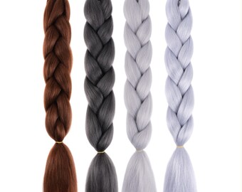 BUY 10 GET 12 PIECES Color A1~A40 of 255 Colors High Quality Braiding Hair 24 inch Jumbo Braids Ombre Synthetic Fiber Hair Extensions