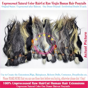 Cuticle Kept Unprocessed Natural Color HairCut Raw Virgin 100% Human Hair Ponytails making Hair Extension Hair Wigs Toupee Dreadlocks LOTs-1