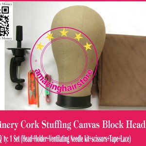 Brand New Cosmetology Millinery Hat Cork Canvas Block Head E to Make repair 100% remy Human Hair Full Lace Wigs Hairpiece Men Toupee etc