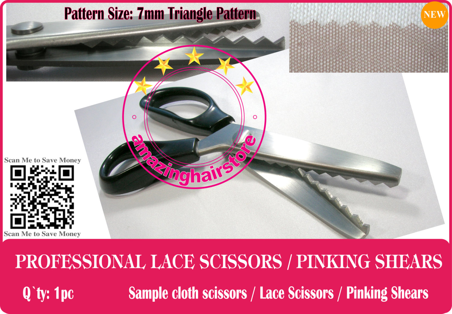 3mm Jagged Scissors Pinking Shears Lace Scissors to Make Repair