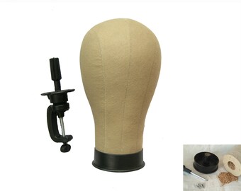 Brand New Cosmetology Millinery Hat Cork Canvas Block Head Make repair 100% remy Human Hair Full Lace Wigs Hairpiece Men's Toupee