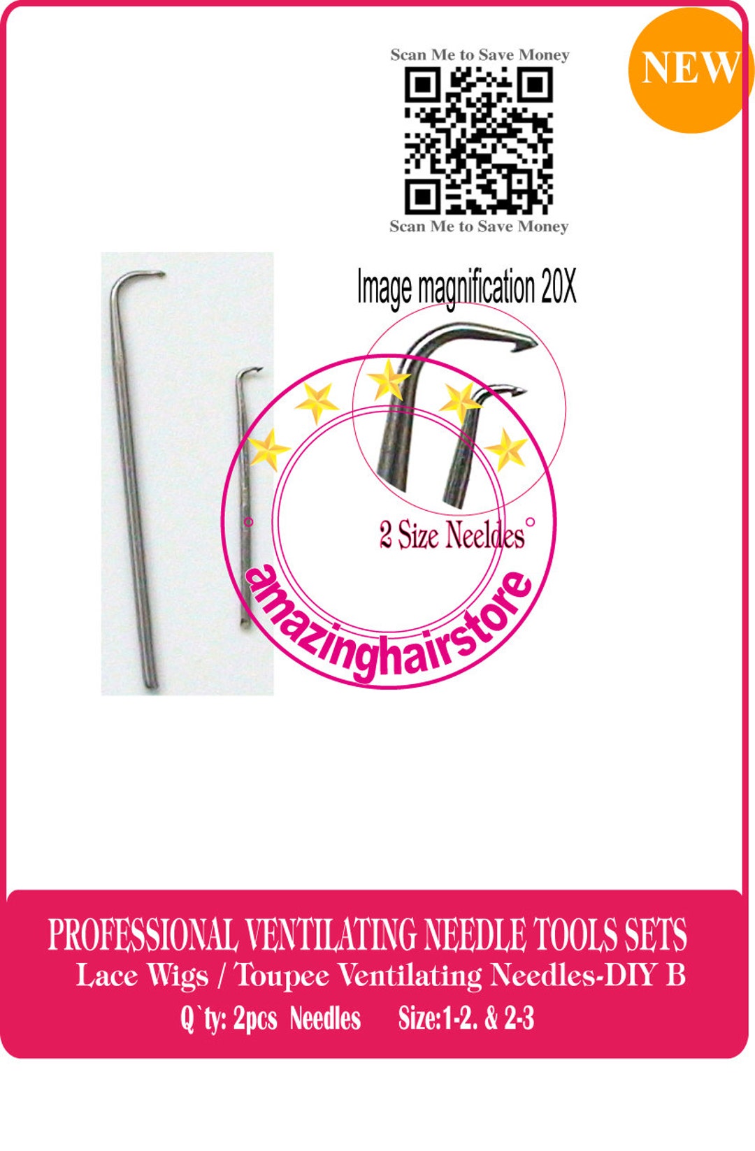 2pcs Professional Ventilating Needles DIY B to Make 100 Remy Etsy