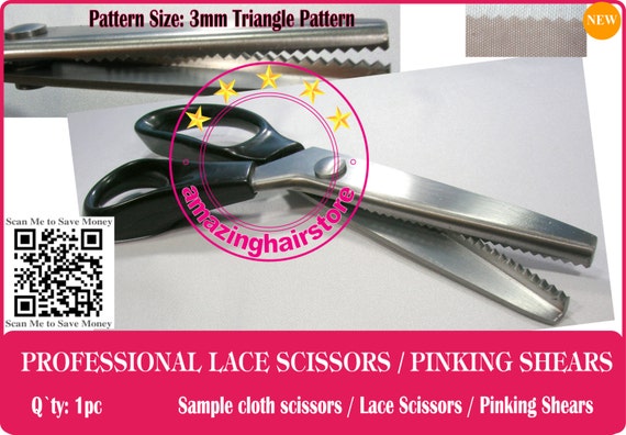 3mm Jagged Scissors Pinking Shears Lace Scissors to Make Repair Full Lace  Wigs Hairpiece Men Toupee Dolls Hat 