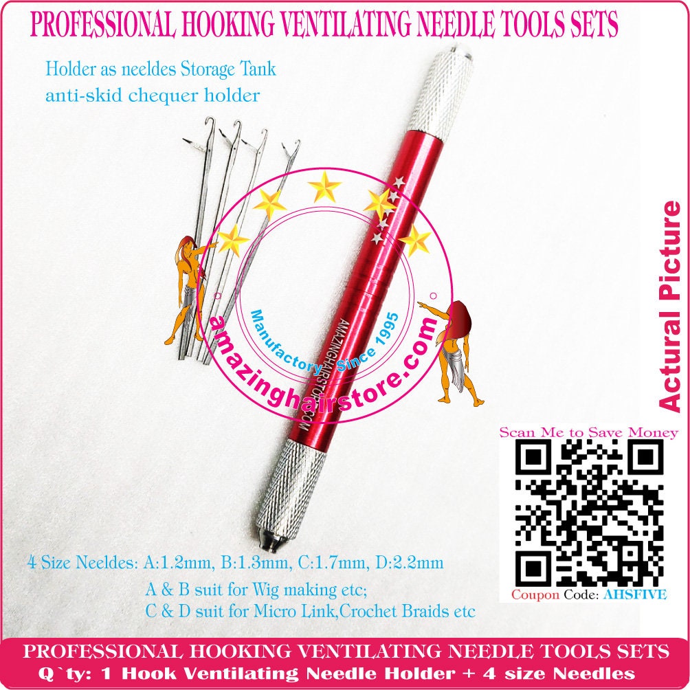 Easy Simple Hook Ventilating Needle To Style Repair Your Lace Wig 12PC
