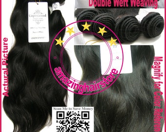 12 "14" 16 "18" ENVÍO GRATIS 4 Bundles 100% sin procesar virginal brasileño de la onda natural de Remy extensiones del pelo humano