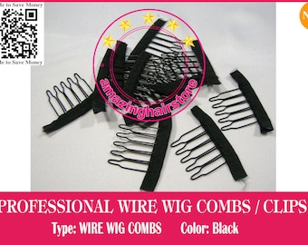Durable 5 Teeth Security Small Wire Wig Combs/Wire Clips for Lace Front Wigs/Toupee/Hairpiece/Half Wigs/Clousure