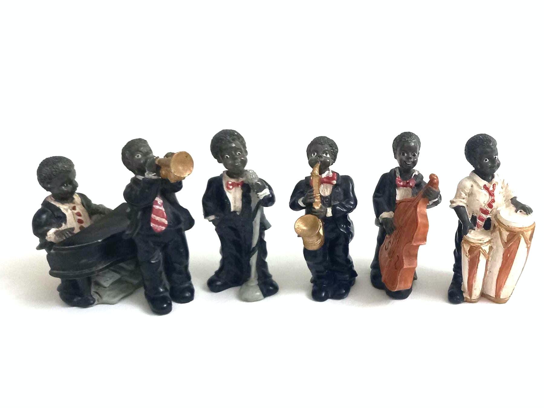 JAZZ 黒人　ミュージシャン フィギュア 12体 セット　アンティーク　レトロ Amazon.co.jp: レトロ Jazz 黒人キッズ ソウルバンド ジャズ