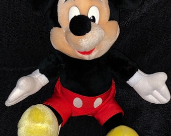 ORIGINAL Vintage - Walt Disney World 15” Wind Up Musical Mickey Mouse Plush Stuffed Animal