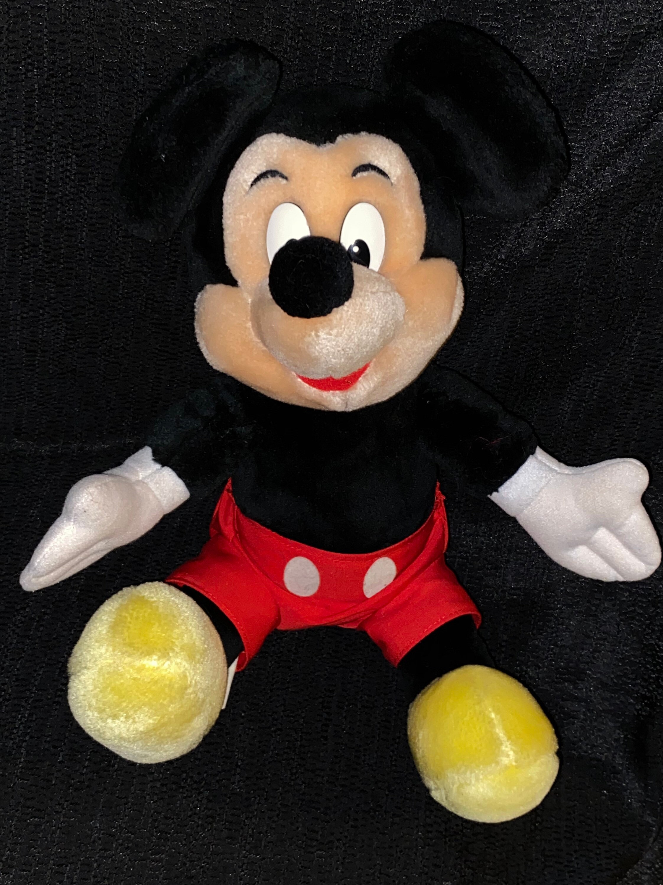 black and white mickey mouse plush