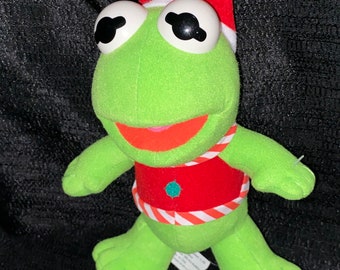 Vintage and RARE McDonalds Jim Henson’s Muppet Babies Promo Kermit Elf Christmas Plush 1994