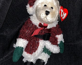 Vintage TY Attic Treasure - SANTA BEAR the Bear (9 inch) 2000