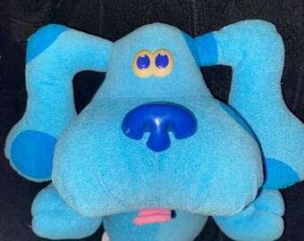 Vintage 1997 Blues Clues Sing Along Blue 12” Plush Sings Barks Talks Viacom TYCO