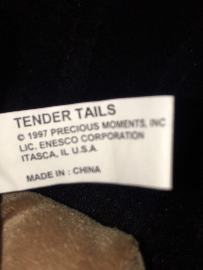 1997 Prefious Moments Tender Tails Plush Tan Teddy Bear 7