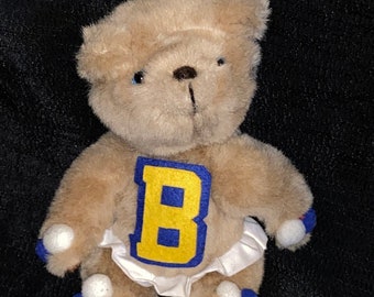 10” Vintage Kent Cheerleader Pom Poms Jointed Teddy Bear Jean Steele Plush Stuffed Animal