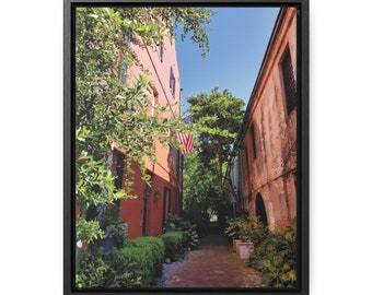 Charleston, South Carolina Queen Street historic district, a framed canvas gallery wrap framed