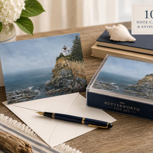 StationeryNote Cards | Light House Set of blank Cards | Bass Harbor Maine