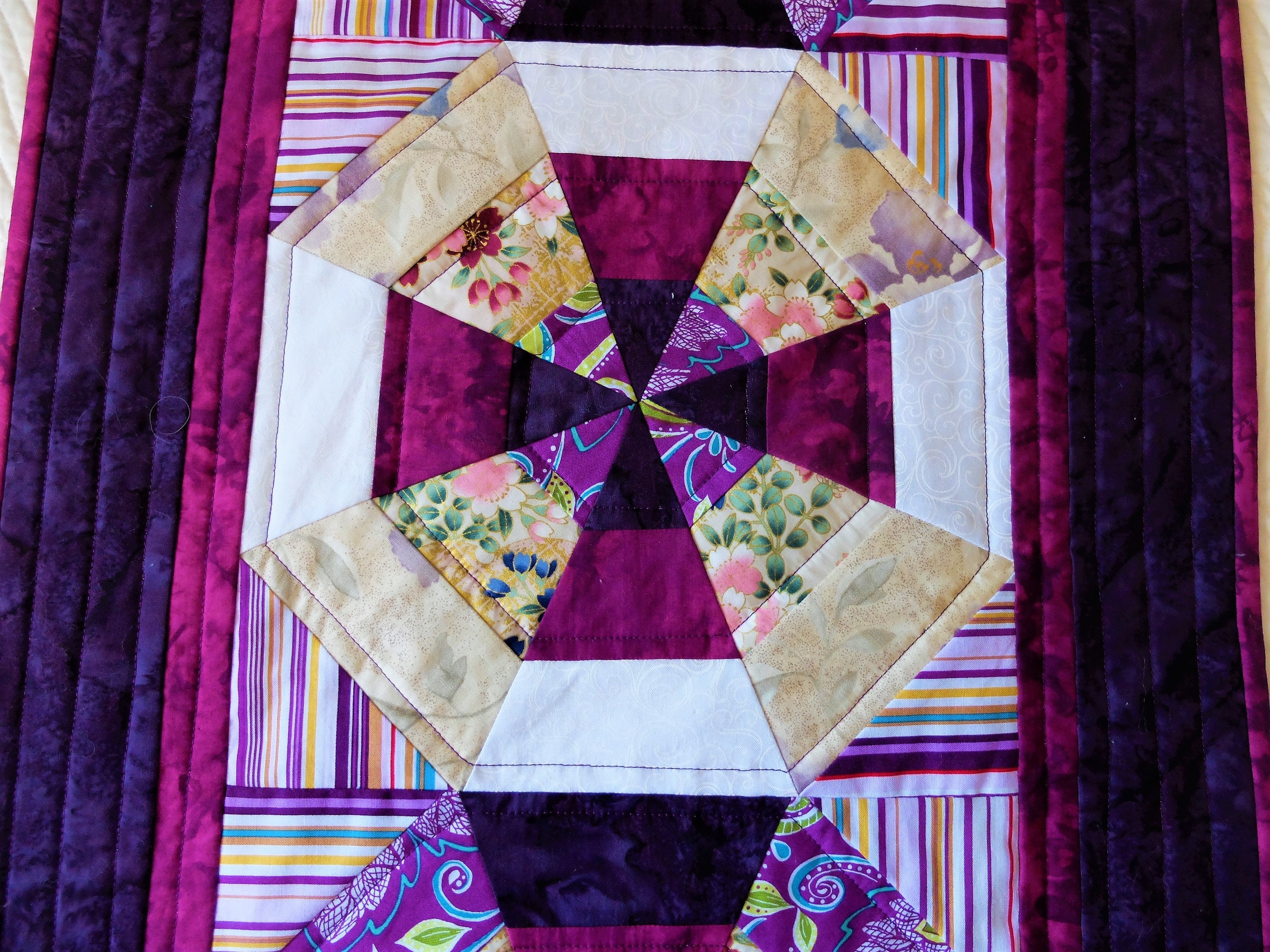 Patchwork Quilted Queen Bed Runner Bed Scarf Modern Purple Etsy Australia