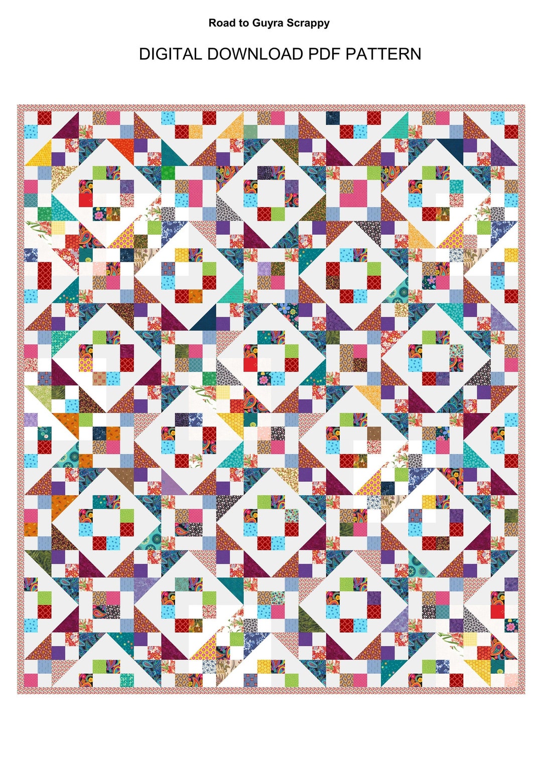 scrappy-quilt-pattern-pdf-instant-download-queen-bed-quilt-etsy
