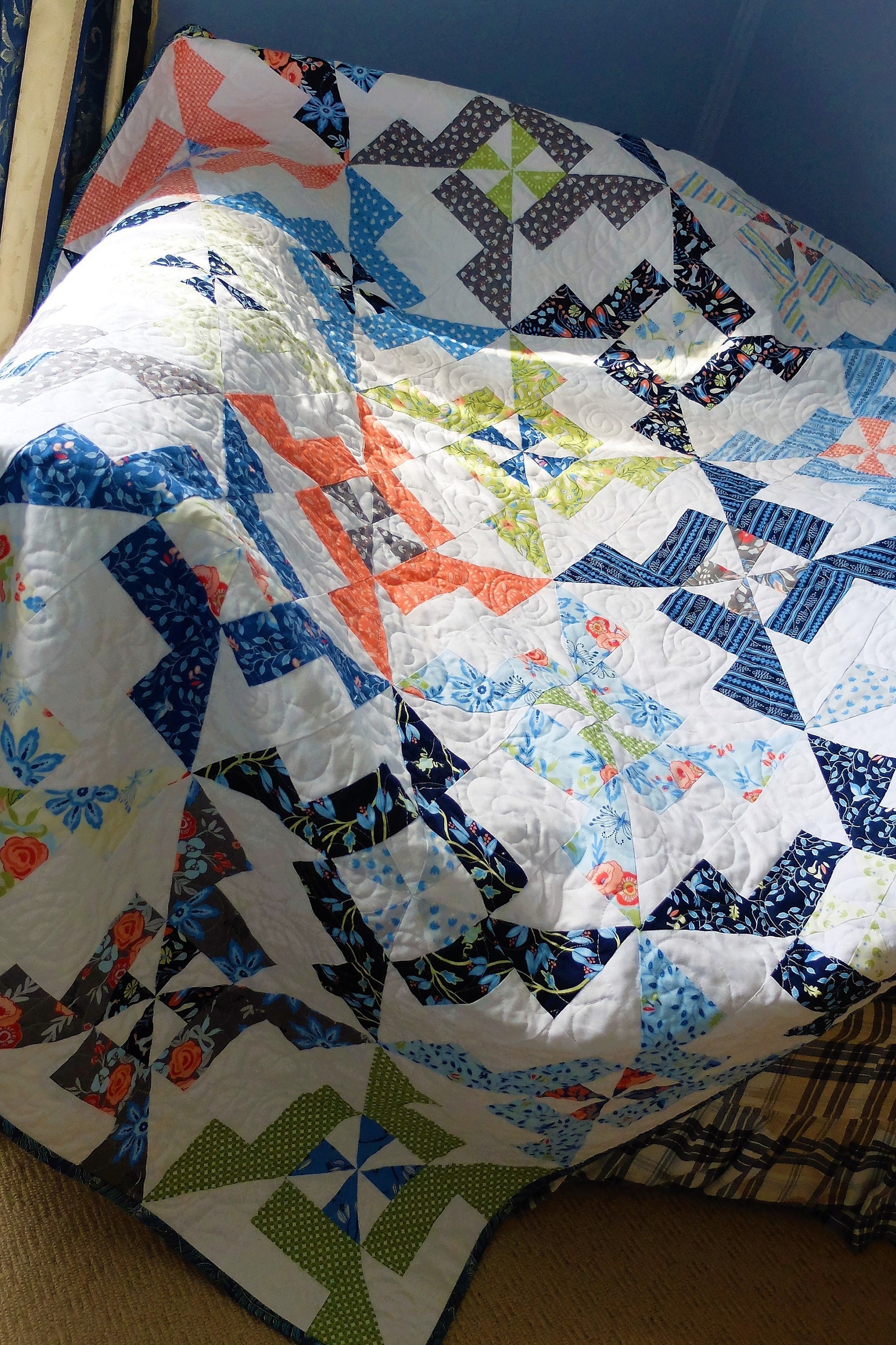Colourful Modern Patchwork Quilt Lap Quilt Sofa Throw Bed | Etsy