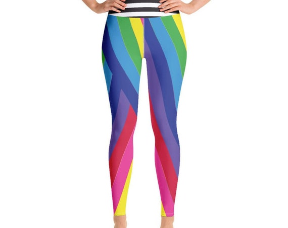 The Vivid Collection: Rainbow Striped Yoga Leggings