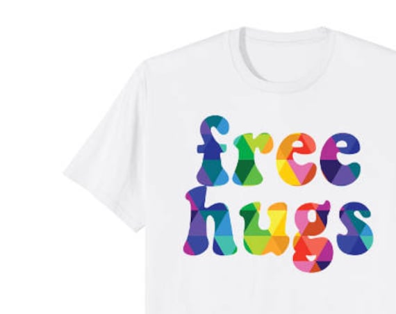 Colorful Free Hugs Tshirt Gift for Her or Him - Rainbow Gift