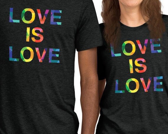 Love is Love Tshirt Rainbow Pride Tee Equality Apparel Love Gifts Unisex Shirt Short sleeve Top