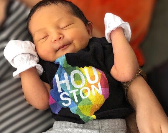Houston Texas Baby - Infant Apparel - Colorful Texas State - Houston Texas Baby Clothing - Baby Shower Gift - Texas Gifts - Texas Bodysuit