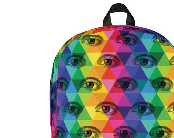Eyeball Backpack Colorful Third Eye Rainbow Bag