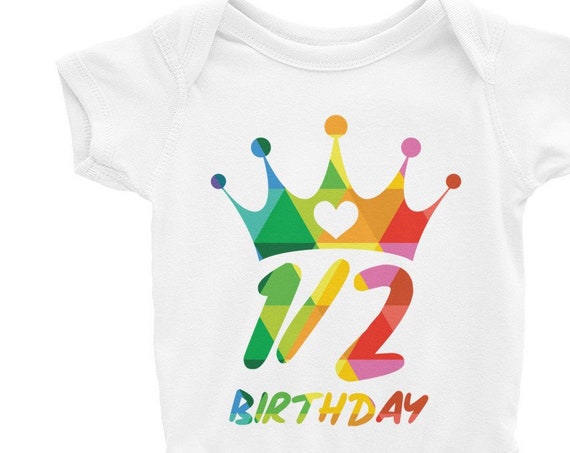 Baby Half Birthday Bodysuit Baby 1/2 Birthday One-piece 6 Months Old