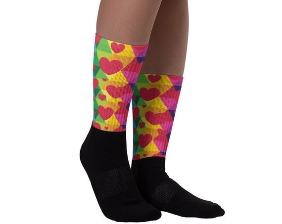 Colorful Heart Socks for Rainbow Lovers as a Gift