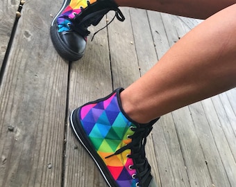 rainbow tennis shoes womens
