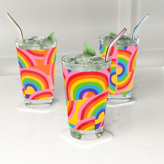 Rainbow Pint Glass, 16oz