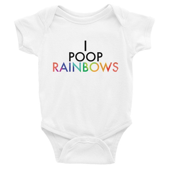 Infant Bodysuit - I Poop Rainbows One-piece Snapsuit for Baby Shower Gift for Mom