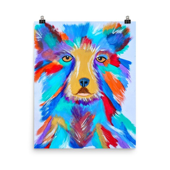 The Wild and Free Bear Head Poster Art by Hadie Boul