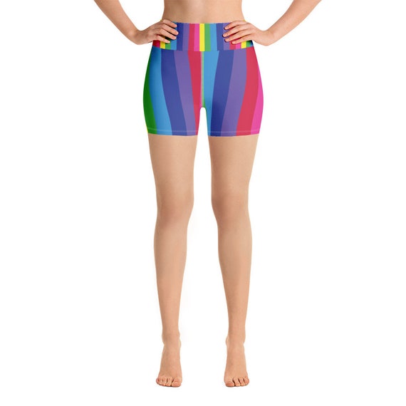 The Vivid Collection: Rainbow Yoga Shorts