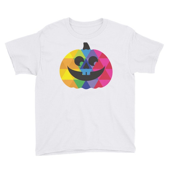 Youth Short Sleeve T-Shirt Happy Halloween Pumpkin Face for Kids Trick or Treaters and Ghouls and Goblins Shirt Gift for Boys and Girls