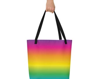 Rainbow Tote Bag – Colorful Reusable Bag, Fun Everyday Tote, Gift for Creative Color Lovers