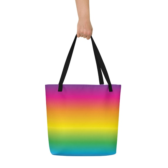 Rainbow Tote Bag – Colorful Reusable Bag, Fun Everyday Tote, Gift for Creative Color Lovers
