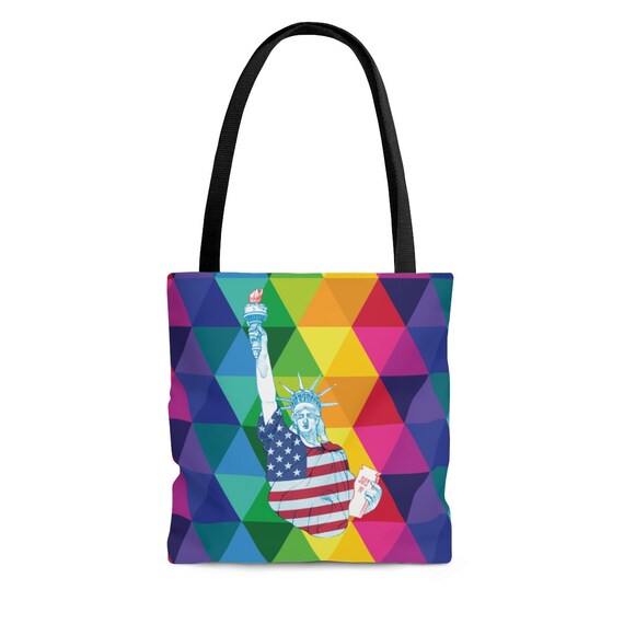 Fourth of July Tote Bag, Statue of Liberty, Independence Day, July 4th, Patriotic, Stars and Stripes, Shoulder Bag, Beach Bag, Grocery Bag