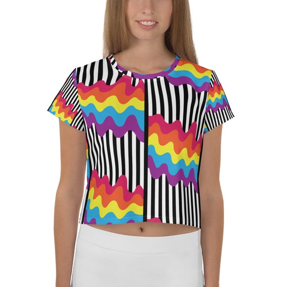 The Oh So Wavy Collection: All-Over Print Crop Tee