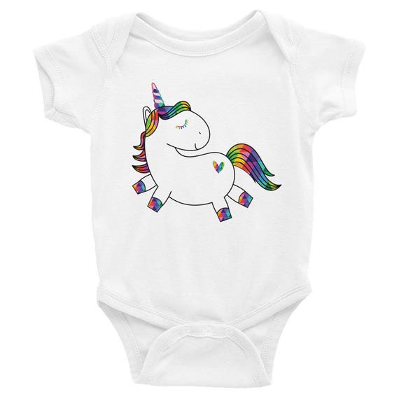 Unicorn Baby Bodysuit - Infant Apparel - Colorful Unicorn - Cute Unicorn One-piece, Baby Shower Gift, Baby Girl Gift, Unicorn Baby Clothes