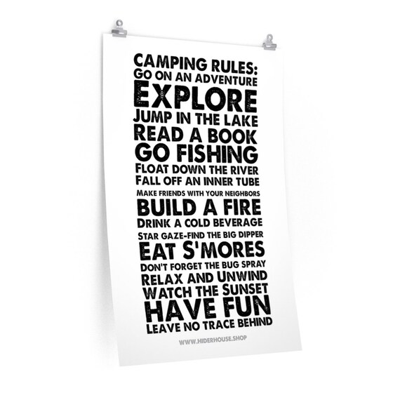 Camping Rules Premium Matte vertical posters